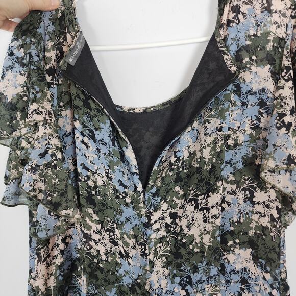 Signature Collection Floral Dress Size 22/24W Flutter Sleeve Art to Wear Office - Picture 6 of 10